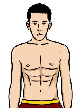 beyaz arkaplanda seksi bir adam