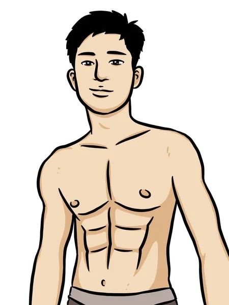 Dessin Animé Mignon Homme Sexy Sur Fond Blanc — Photo