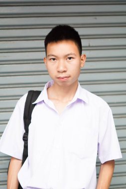 Bangkok Tayland 'daki genç adamı kapatın.