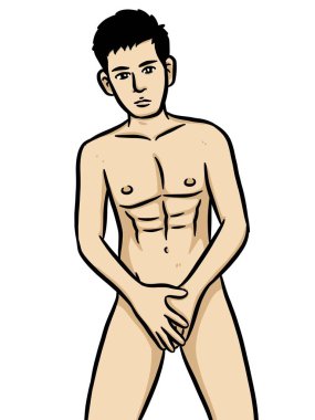 beyaz arkaplanda seksi bir adam