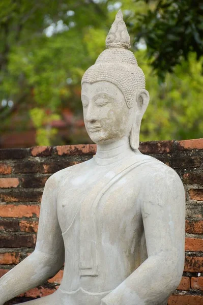 Régi Buddha Szobor Ayutthaya Templom Thaiföldön — Stock Fotó