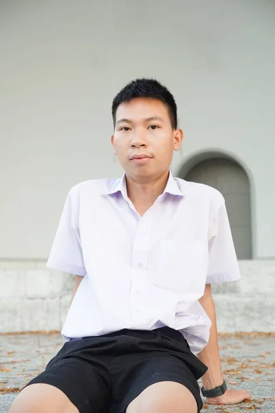 Menutup Mahasiswa Thai Dalam Seragam — Stok Foto