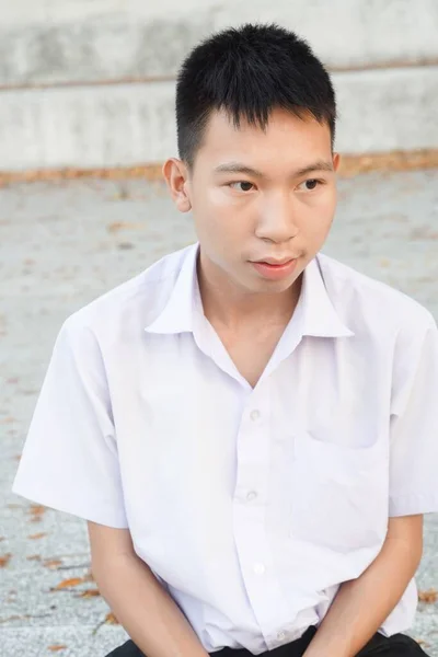 Zbliżyć Tajski Student Mundurze Obrazek Stockowy