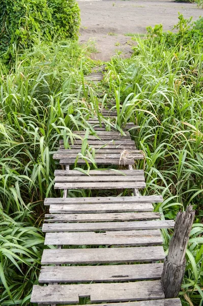 Old Wooden Bridge Country Thailand — Stock Photo, Image