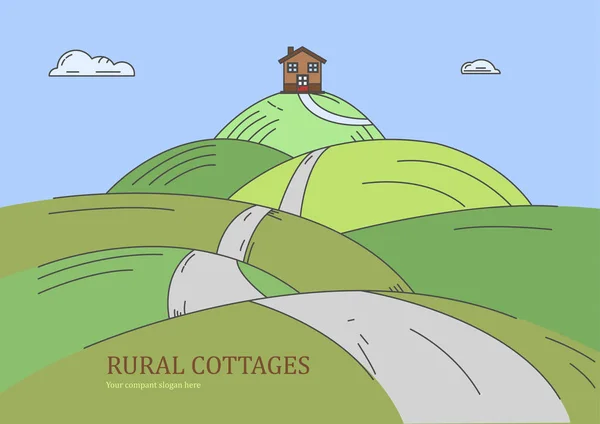 Obszarów wiejskich country Cottages — Wektor stockowy