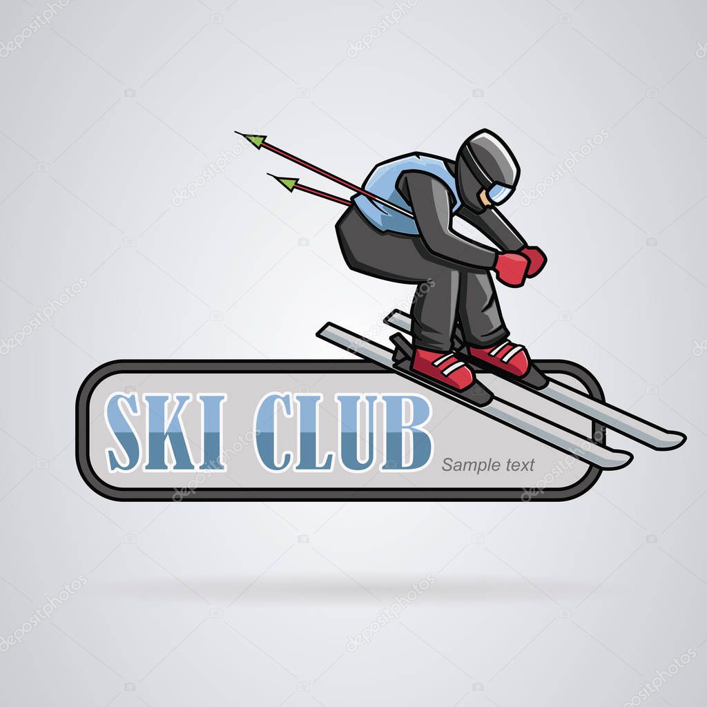 Logo Ski club: extreme skier