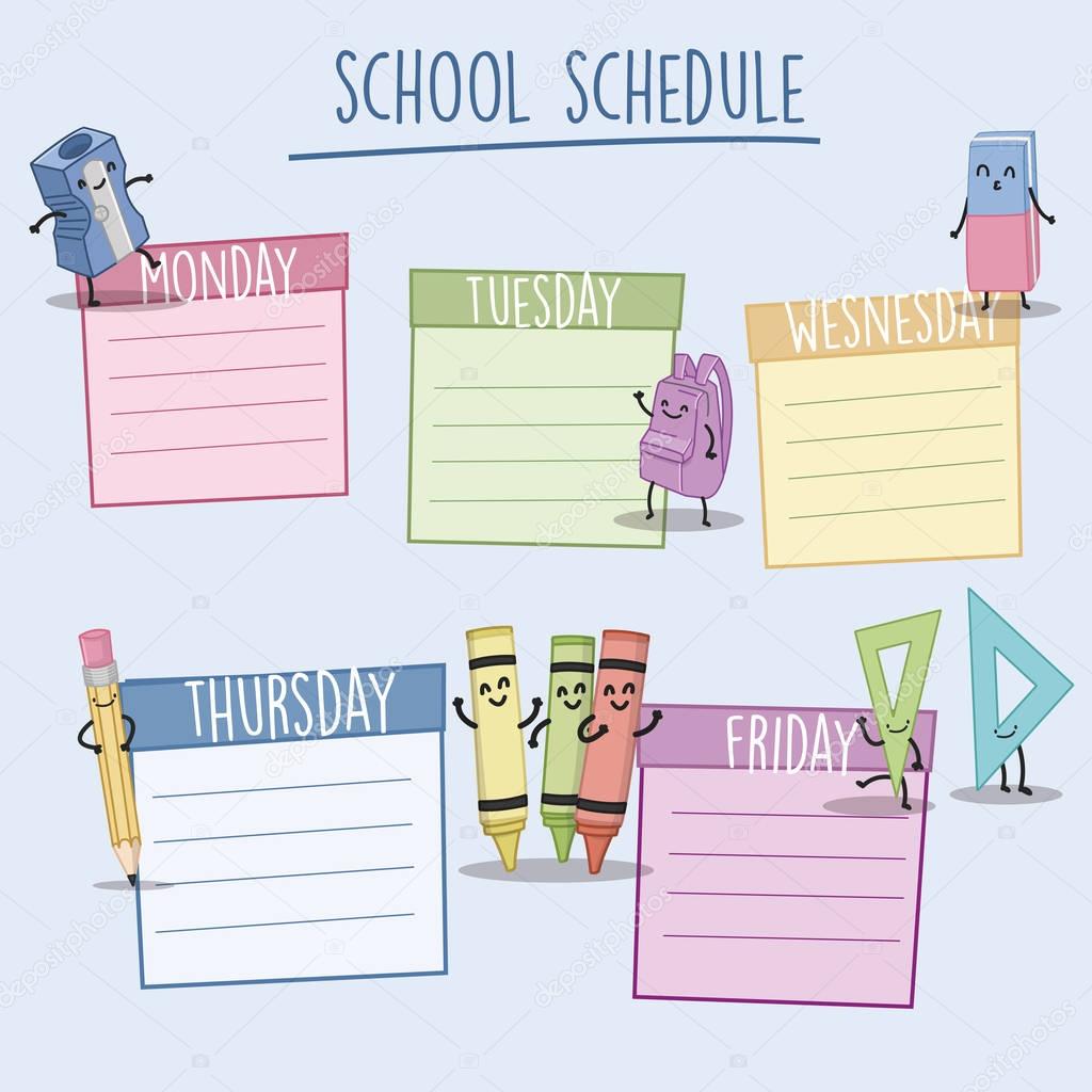 School schedule. Vector