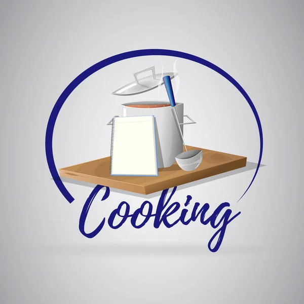 Logo receta de cocina — Vector de stock