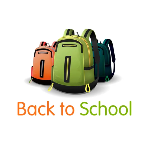 Zpět do školní tašky. Logo. — Stockový vektor