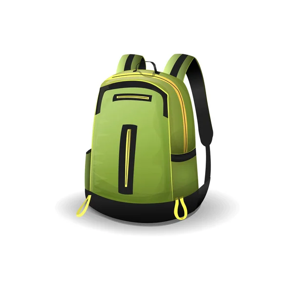Green hiking bag. Outdoor sport — Stock Vector