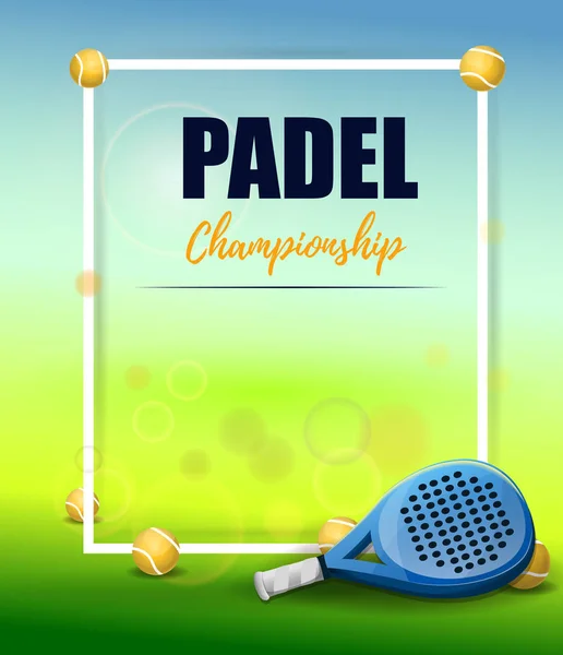 Cartaz do campeonato Padel — Vetor de Stock