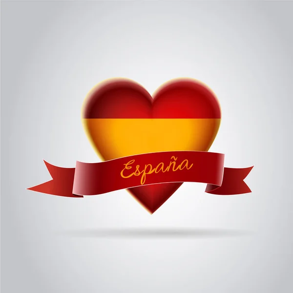 Spanish heart. Red tie. — Stock Vector