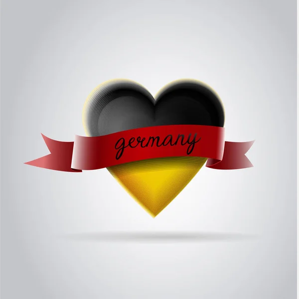 Patriotyczne serce z banderą Niemiec. — Wektor stockowy
