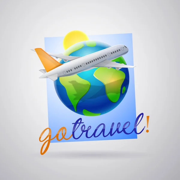 Logo de la agencia de viajes. Transporte aéreo — Archivo Imágenes Vectoriales