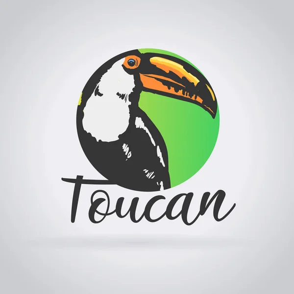 Logotipo tucán. Vida silvestre tropical — Vector de stock