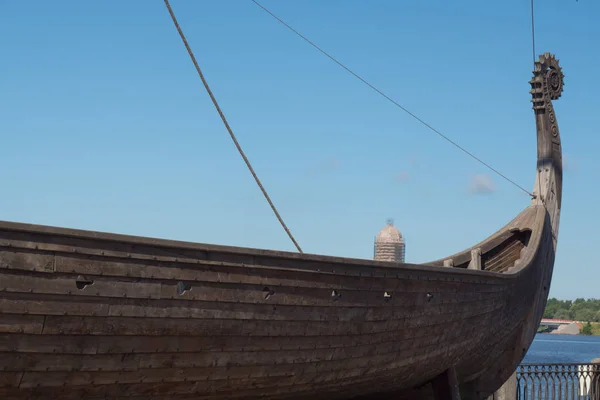 古代的维京人的木制船 — 图库照片