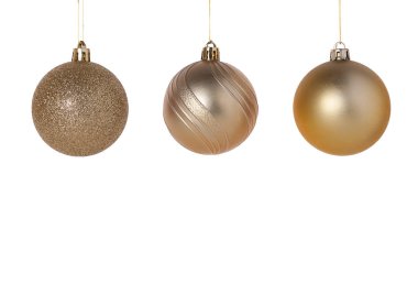 Beyaz arka planda noel topları
