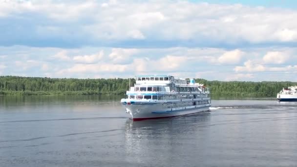 Řeka Svir Rusko Července 2019 Cestovní Loď Projíždějící Řekou Svir — Stock video