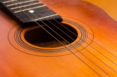 detay eski akustik gitar