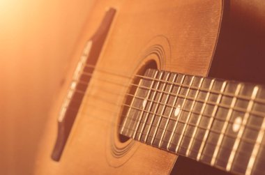 detay eski akustik gitar