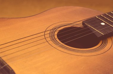 detay eski akustik gitar