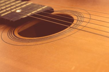 detay eski akustik gitar