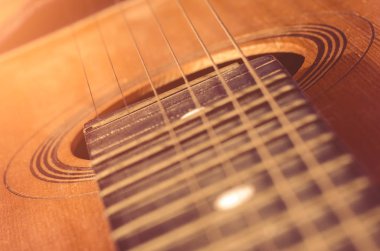 detay eski akustik gitar
