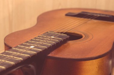 detay eski akustik gitar
