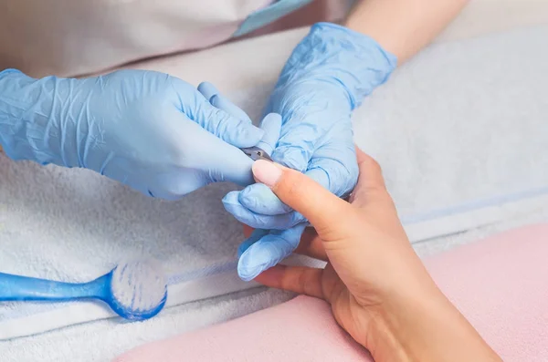 El maestro prepara las uñas para la manicura —  Fotos de Stock