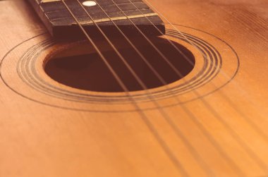 detay eski akustik gitar