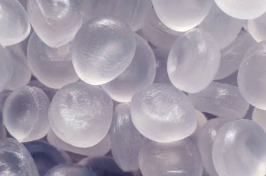 Polipropilen granül yakın çekim arka plan dokusu