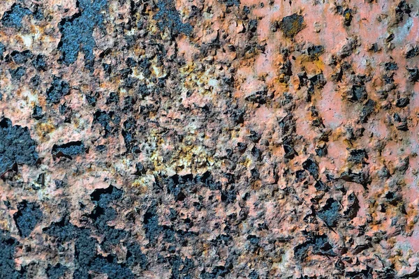 Rusty metal wall with cracked paint, background texture — Stock Photo, Image