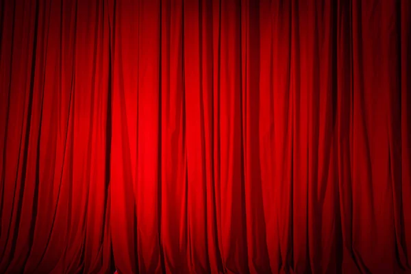 Closed red curtain in the theater, background texture — Stock Photo, Image