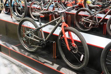 Kyiv Ukraine, February 28, 2020: presentation of bicycles at the bike expo 2020