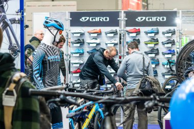 Kyiv Ukraine, February 28, 2020: presentation of bicycles at the bike expo 2020