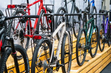 Kyiv Ukraine, February 28, 2020: presentation of bicycles at the bike expo 2020
