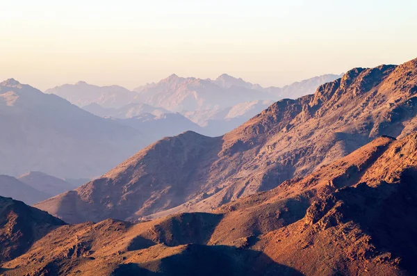 Vista Desde Montaña Moisés Hermoso Amanecer Las Montañas Egipto — Foto de Stock