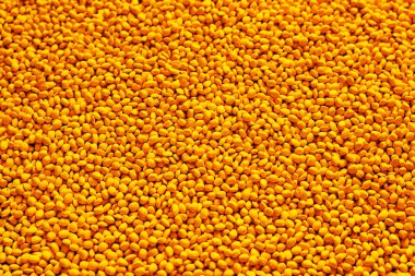 Granüllerdeki sarı polimer boya, arkaplan dokusu.