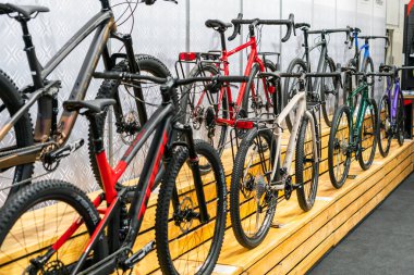 Kyiv Ukraine, February 28, 2020: presentation of bicycles at the bike expo 2020