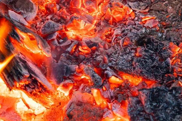 Carbón Carbonizado Una Hoguera Textura Fondo — Foto de Stock