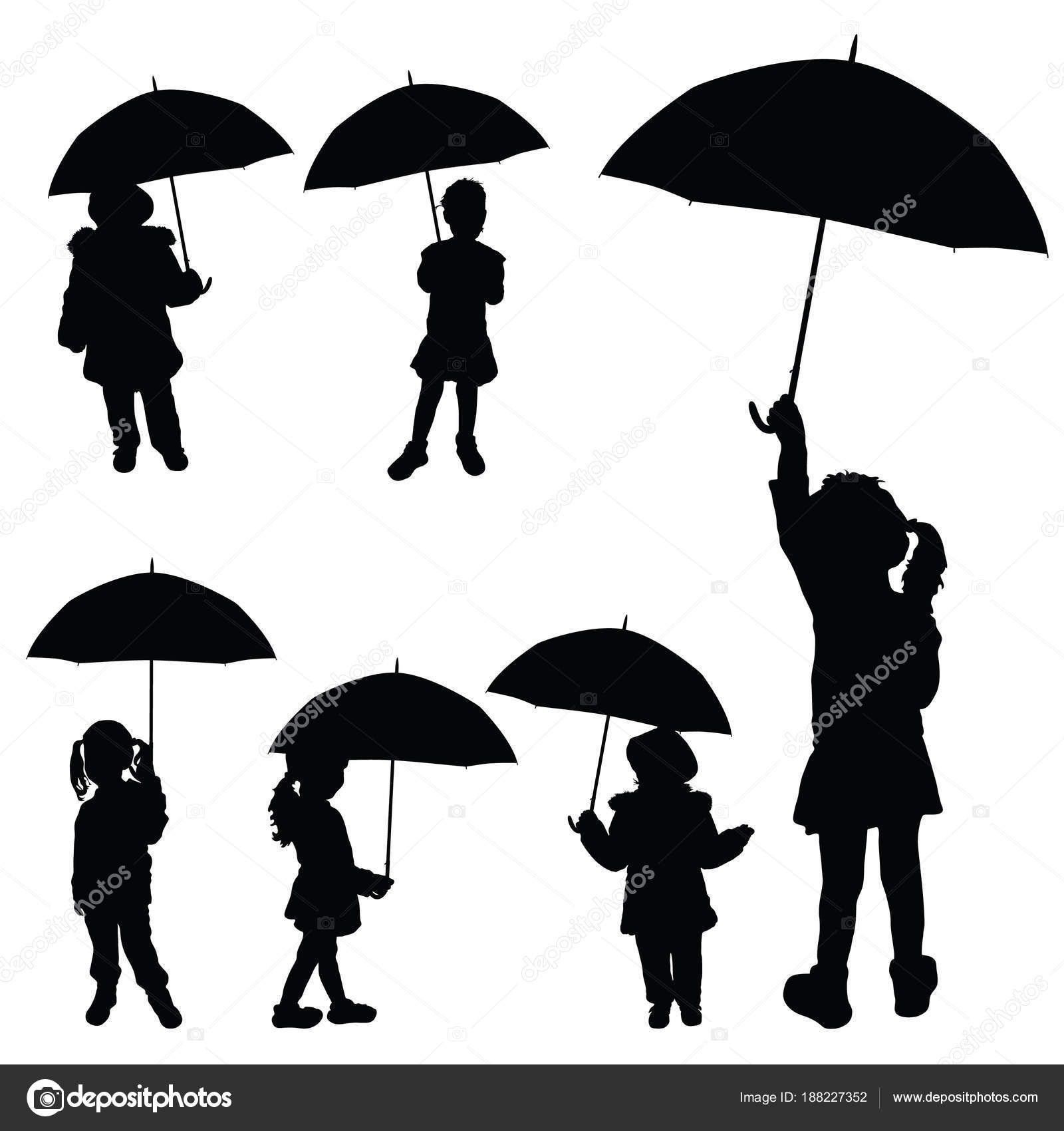 Silhouette Kind Regenschirm