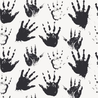 Vektör seamless modeli ile insan palmiye yazdırır