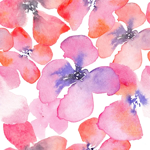 赤いケシの花水彩画の背景 — ストック写真