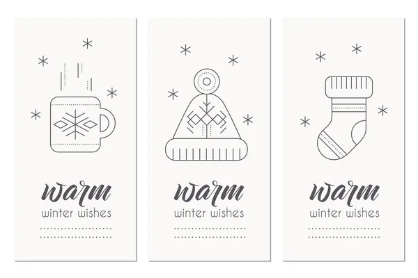 Plantilla de tarjeta de felicitación de invierno con 2017 signo y decoraciones — Vector de stock