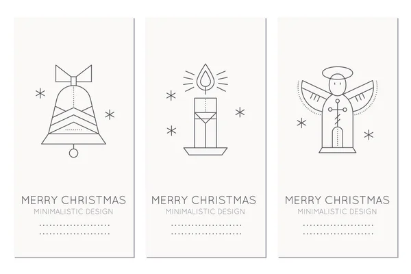 Καλά Χριστούγεννα ευχετήρια κάρτα πρότυπο με σύμβολα Ενοικιαζόμενα — Διανυσματικό Αρχείο