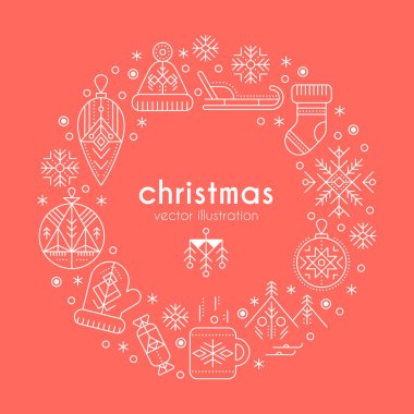 Noel tebrik kartı şablonu Seviyelendirilmiş işaretleri bir yüzük şekillendirme