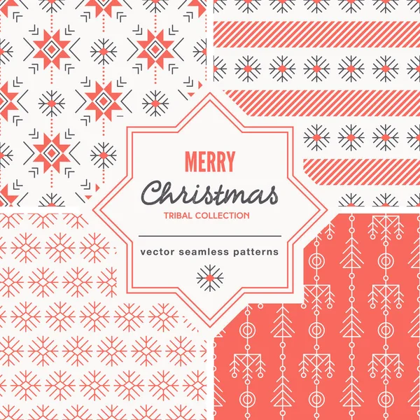 크리스마스 완벽 한 패턴 설명된 휴가와 겨울 표지판. — 스톡 벡터