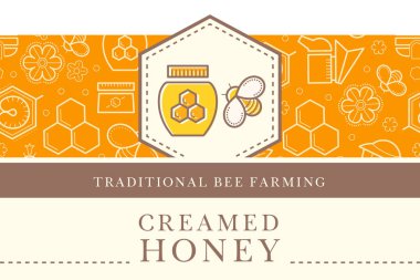 Vektör şablonu ile seamless modeli - doğal bal toplama