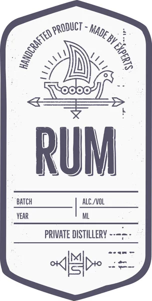 Vintage alcohol drink label design with ethnic elements in thin line style. — Stock Vector