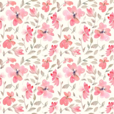 Romantik ışık kırmızı çiçek seamless modeli.